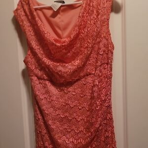Chic Coral Lace Mini Dress